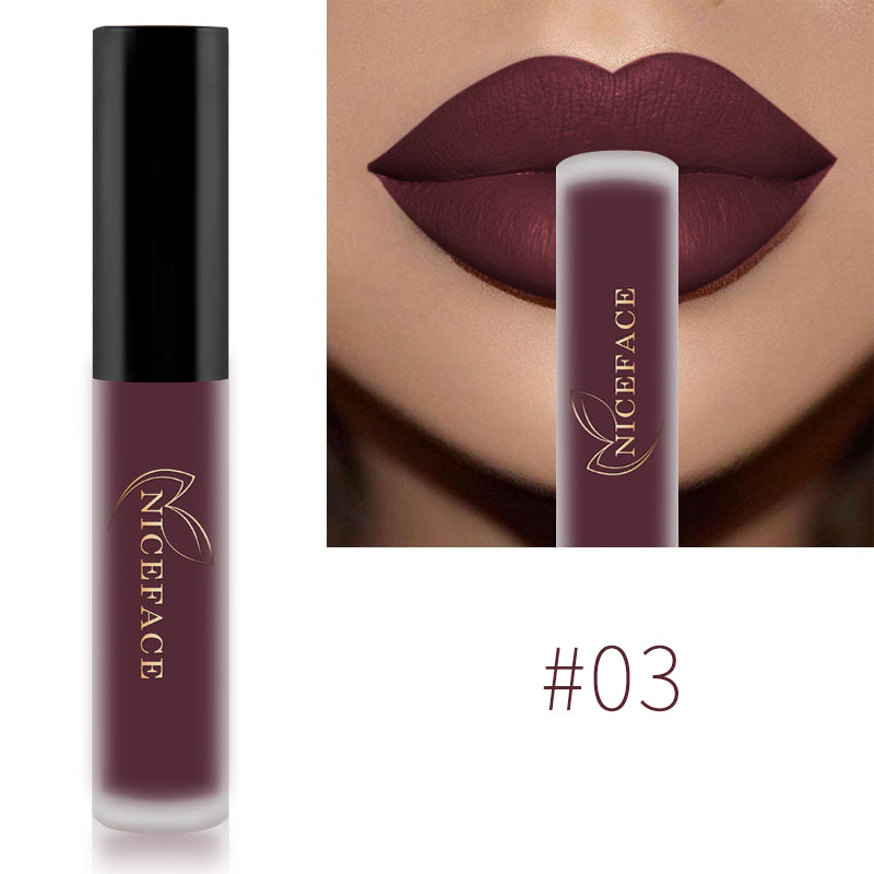 Hot Color Lip Gloss Waterproof Matt Lipgloss Lasting Nude Liquid Lipstick Cosmetic Sexy Women Lip Tint Makeup Lip Stain