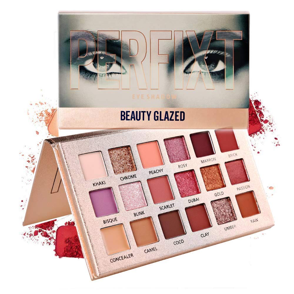 18 Color Eyeshadow Palette   Pearly Finish Earth Color Tone  Long Lasting Natural Blendable  Gifts For Women