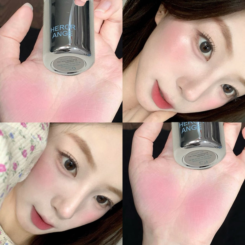 Low Saturation Matte Liquid Blush Water Light Cheek Cream Smooth Blush Big Sponge Brush Head Easy To Apply Natural Rouge Makeup