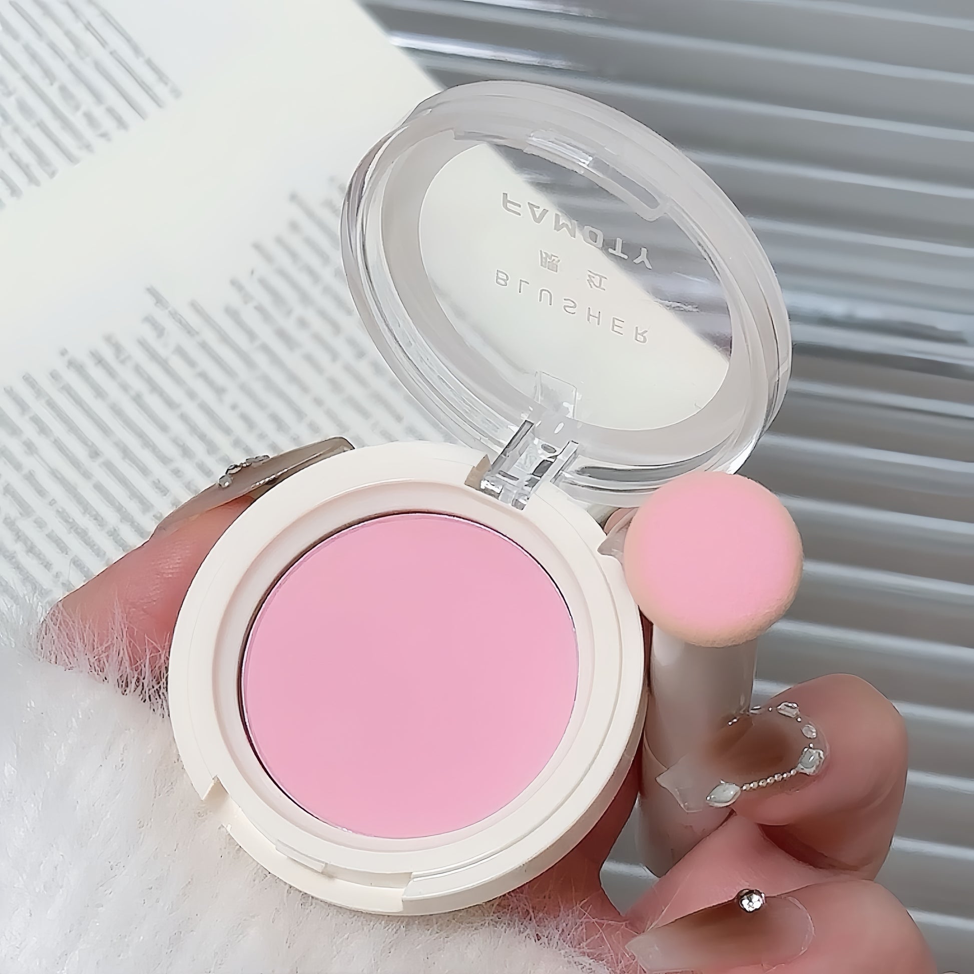Monochrome Face Blush Palette Longlasting Waterproof Pressed Powder Matte Blush for Contouring Cheeks Travel Cosmetics