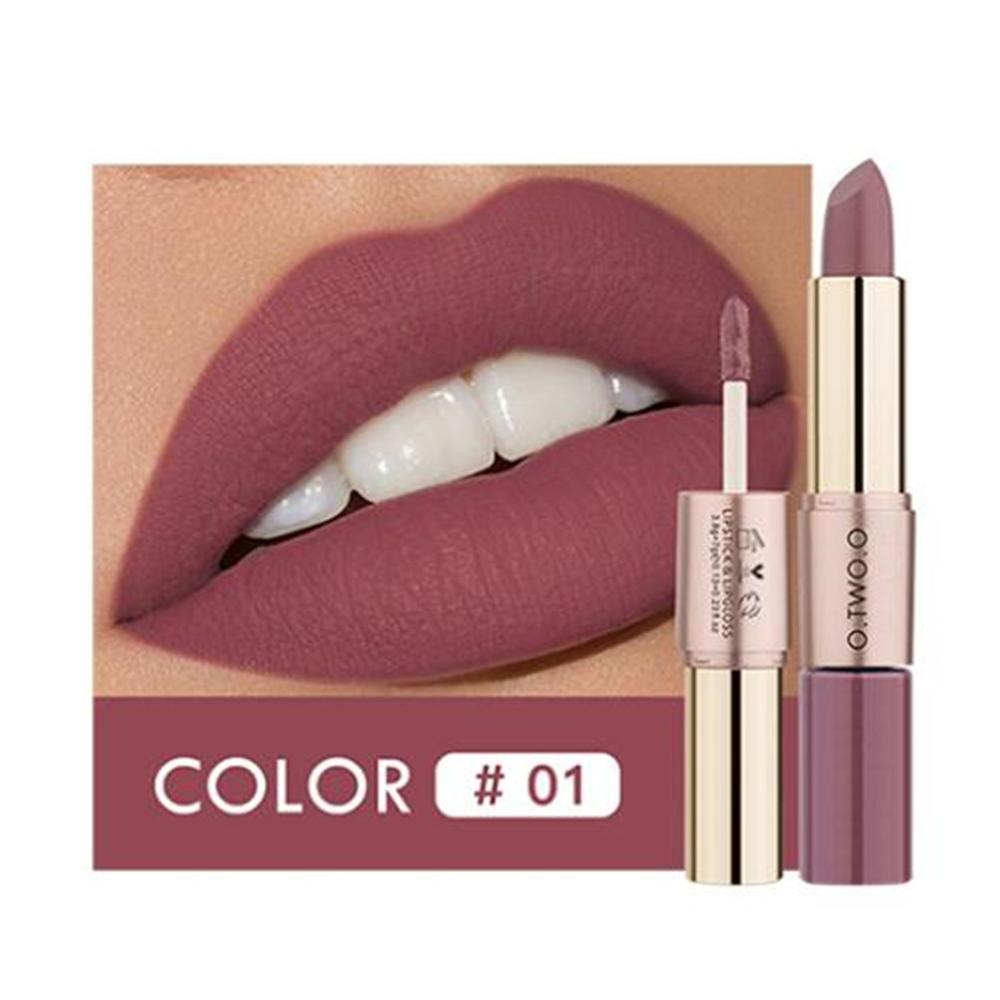 O.TWO.O 2 in 1 Matte Lipstick Lip Gloss Cosmetics Waterproof Pintalabios Batom Mate Lips Makeup Rouge  Lip Stick