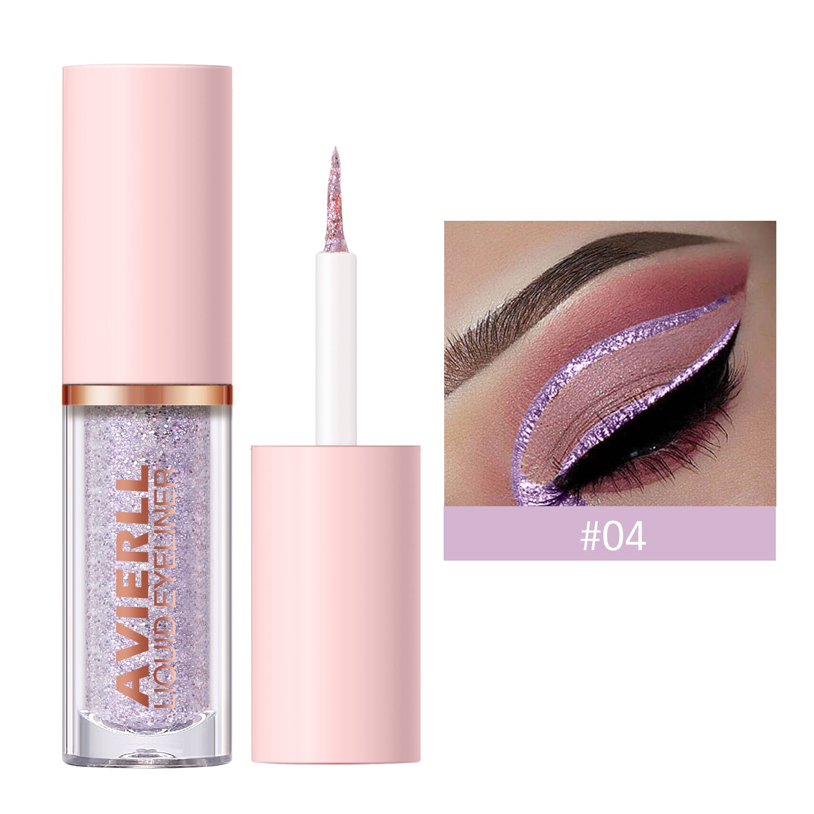 Glitter Liquid Eyeliner Pen - Long-Lasting  Smudge-Proof  Waterproof  Fast-Drying Easy-to-Use Eye Makeup with Golden Colour To