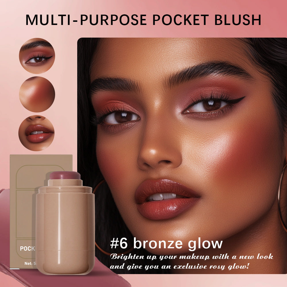 Pink Beauty Multi-use Blush Stick For Lips Cheek Long-lasting Hydrating Highlights Brighten Soft Natural Flush Cream Blush Stick