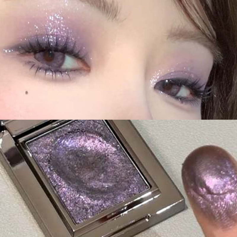 Metallic Glitter Eyeshadow Cream Sparkling Mousse Shimmer Highlighter Pressed Pigments Ice Purple Pearlescent Eyeshadow