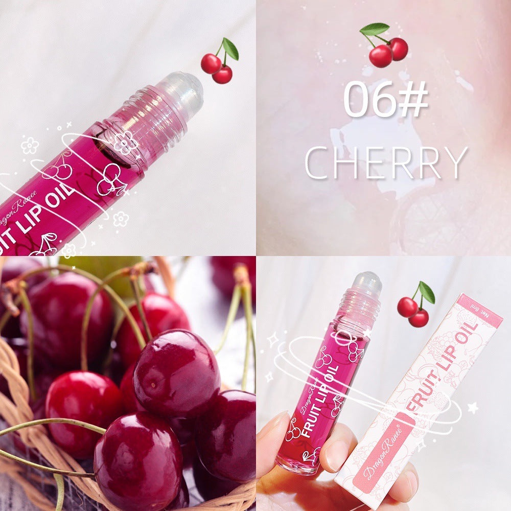 6 Colors Roll-on Fruit Essence Lip Balm Lip Oil Lip Moisturizing Mirror Primer Lip Lipstick Hydrating random Gloss Transparent