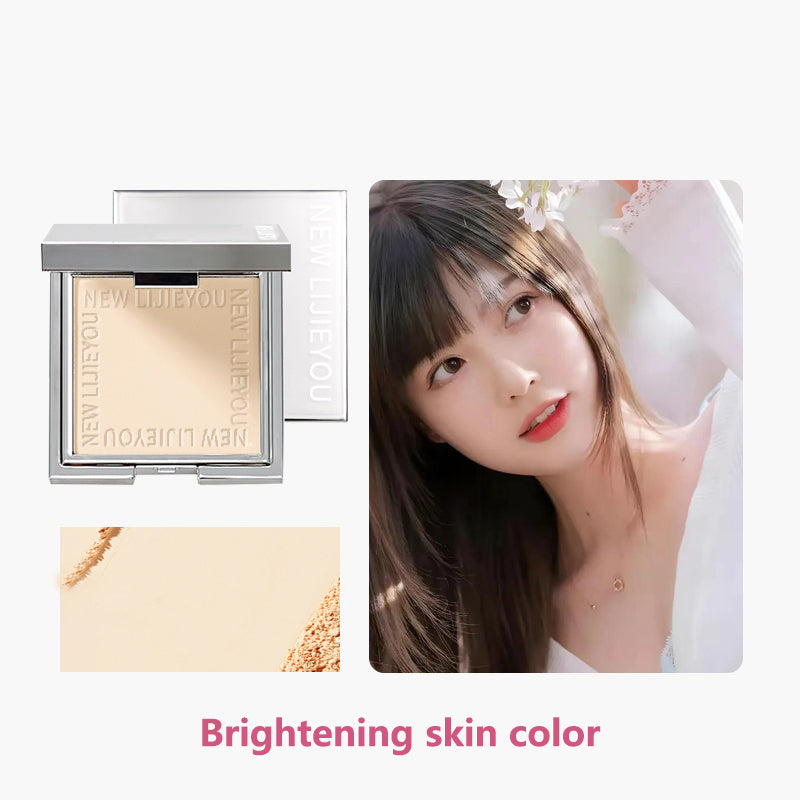 Waterproof powder with mirror  durable makeup full face coverage compact powder cosmetics base 3 colors