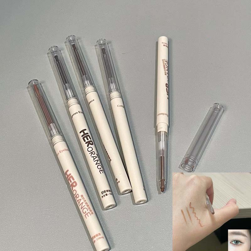 Chocolate Brown Eyeliner Gel Pen 5 Colors Long-lasting Waterproof Gel Eyeliner Latte Coffee Matte Silkworm Eyeliner Pen Makeup