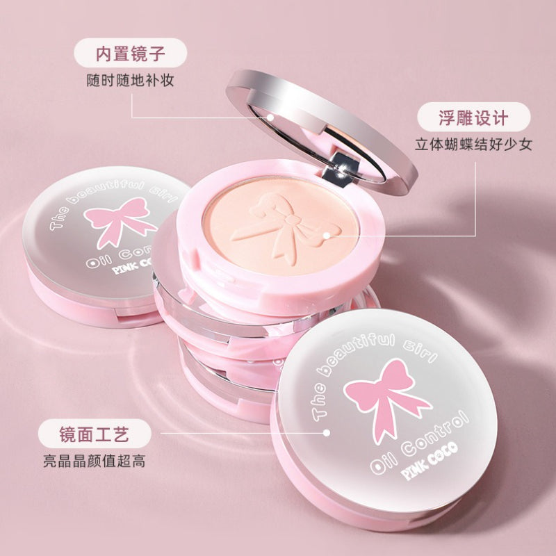 bow makeup powder oil control concealer repair plate makeup powder long-lasting waterproof powder