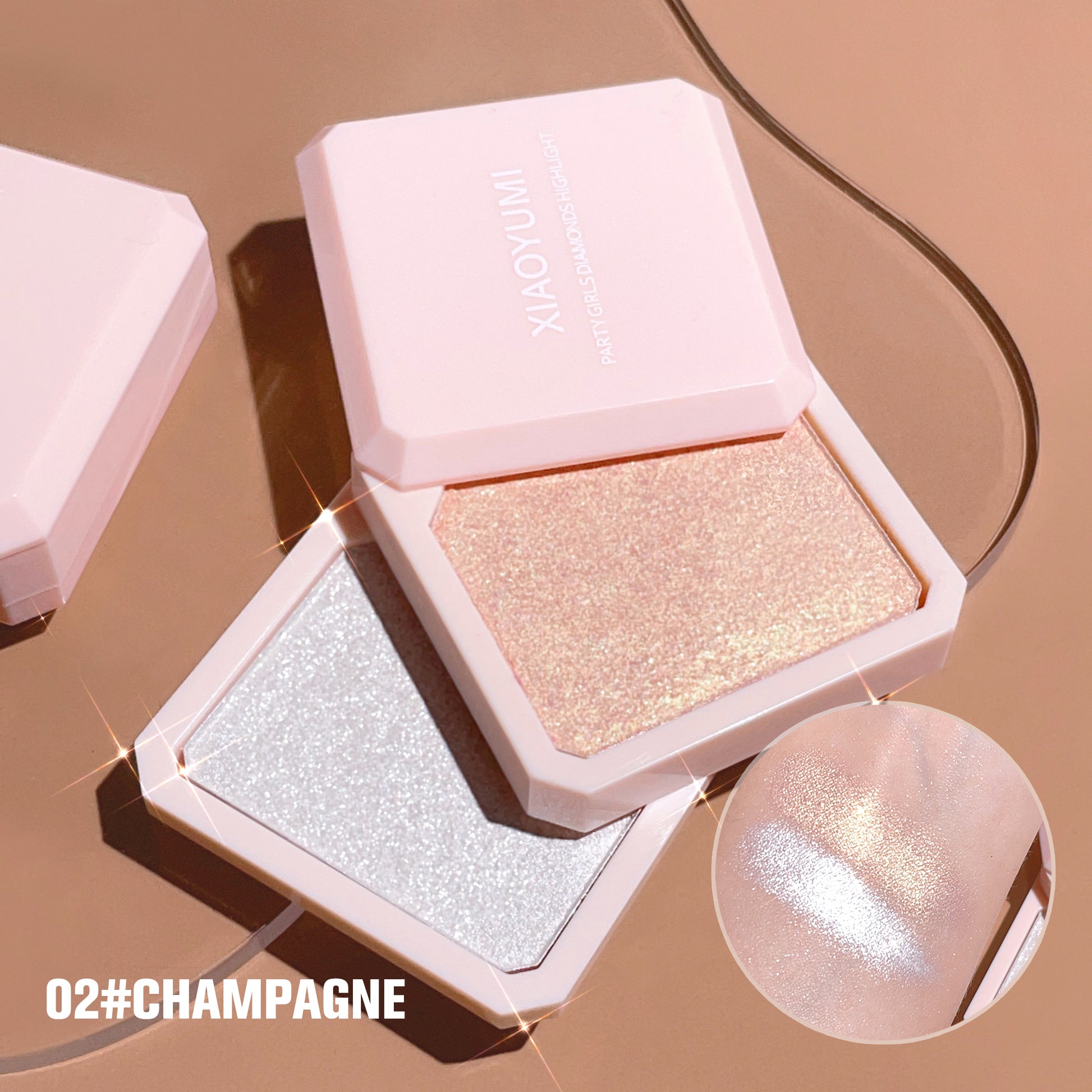 Double-layer highlighter powder potato mash fine shimmer pearl highlight contouring palette for a natural