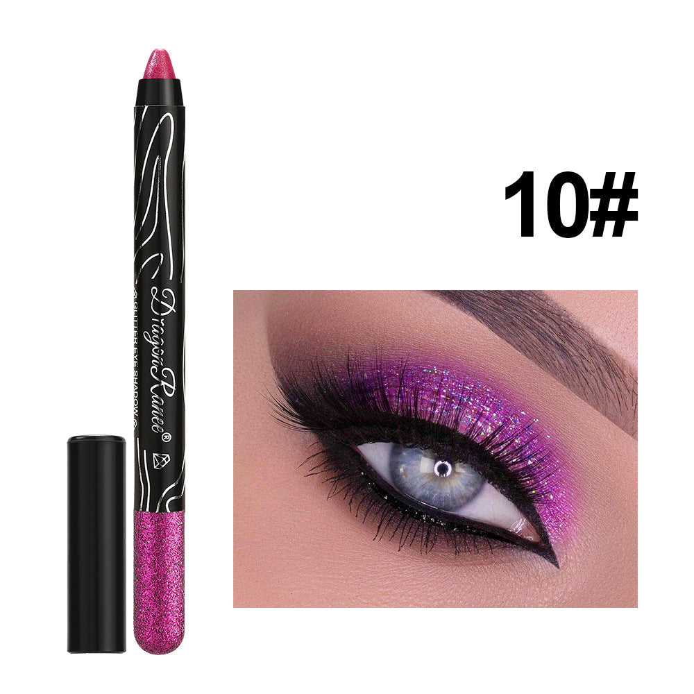 1Pc Metallic Purple Eyeshadow Pencil Glitter Silkworm Liner Pen Highlighter Long Lasting Gold Blue Cream Eye Shadow  Makeup