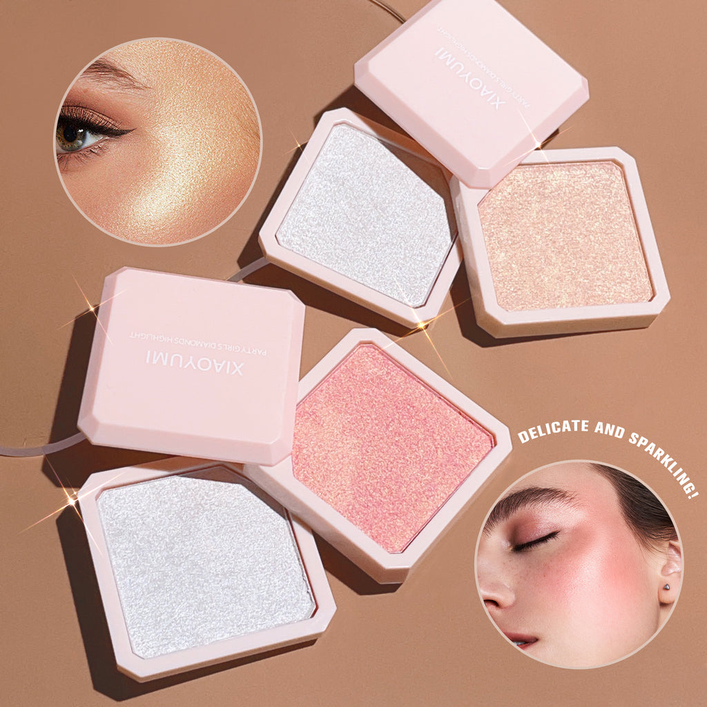 Double-layer highlighter powder potato mash fine shimmer pearl highlight contouring palette for a natural