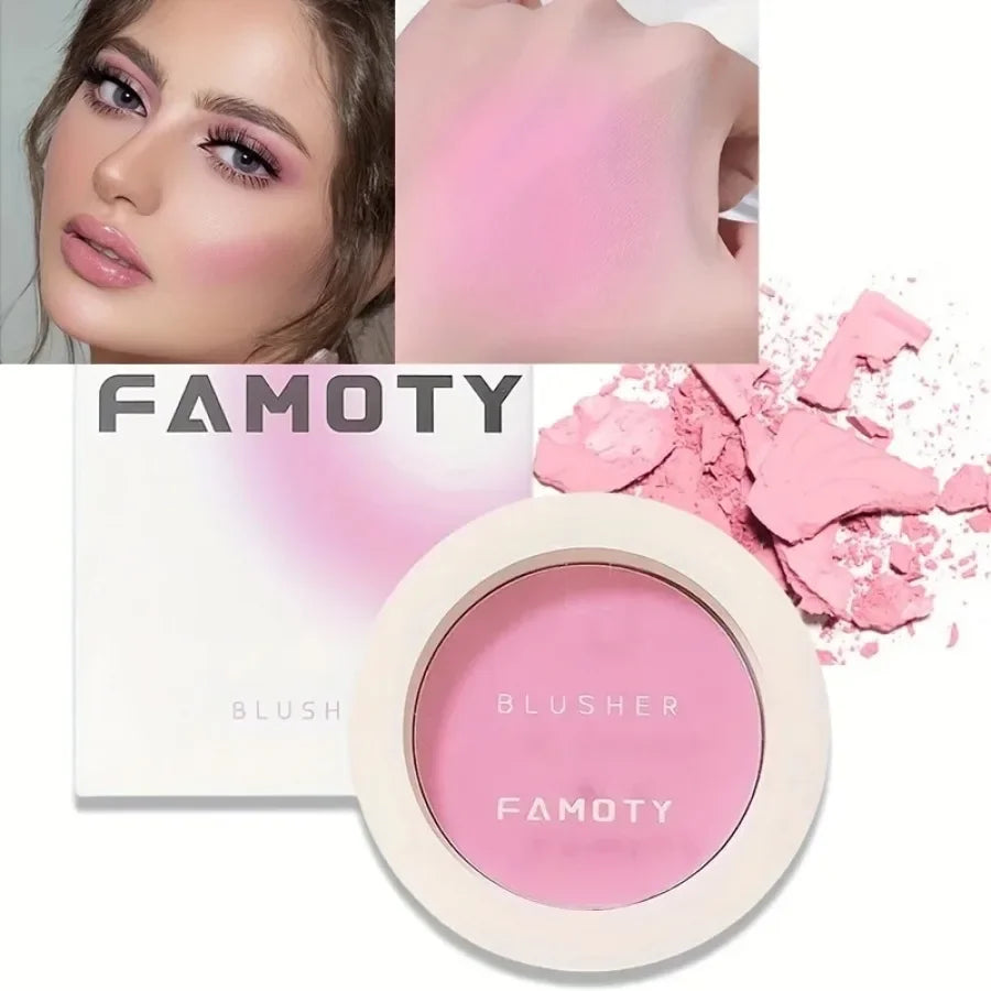 Monochrome Face Blush Palette Longlasting Waterproof Pressed Powder Matte Blush for Contouring Cheeks Travel Cosmetics