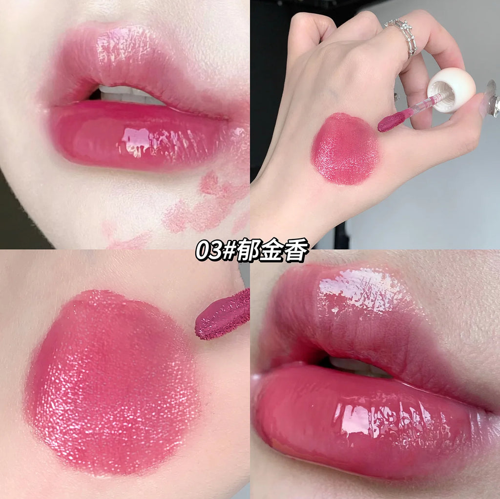7 Color Moisturizing Lip Tint Jelly Liquid Lipstick Non Sticky Cup Sexy Lip Mud Mirror Water Lip Glaze Women Makeup Cosmetics