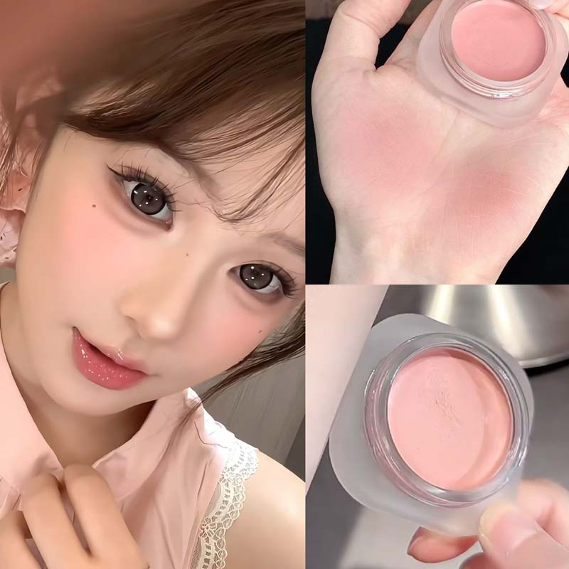 Chestnut Red Blush Cream Makeup Cheek Rouge Rose Brown Mud Palette Waterproof Monochrome Brighten Facial Delicate Moisture Blush