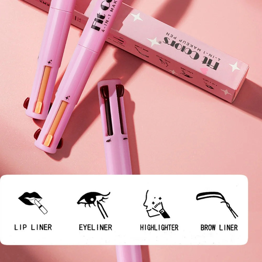 4-in-1 Multi-Function Makeup Pen - Eyeliner Lip Liner Eyebrow Pencil Highlighter & Eyeshadow All-in-One Beauty Tool