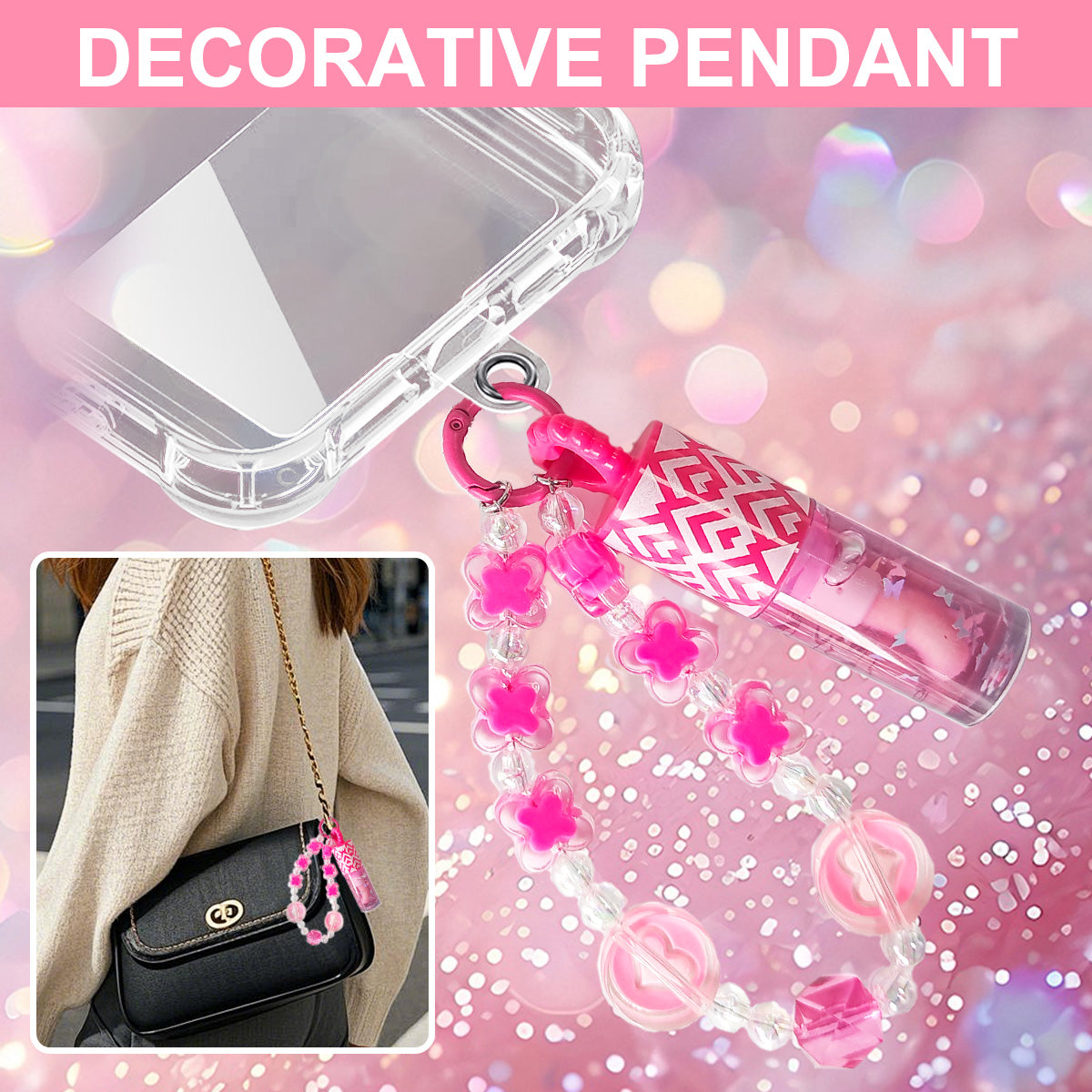 3 colors randomly sent mobile phone pendant portable lip gloss natural nude color cute and moisturizing