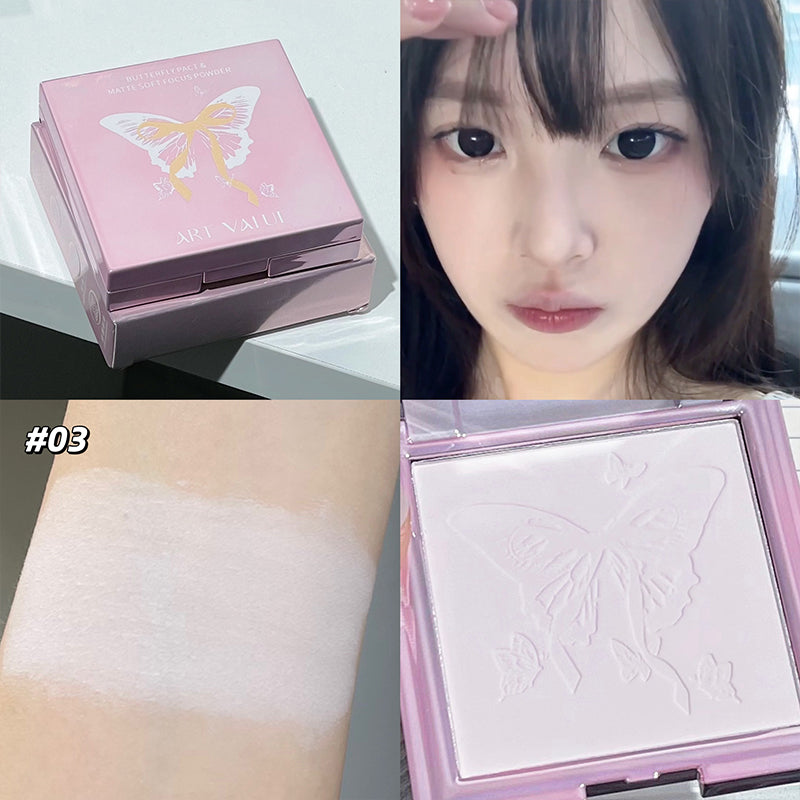 Art Value Butterfly Matte Soft Focus Pressed Powder for Setting and Touch-up Light and Long-lasting