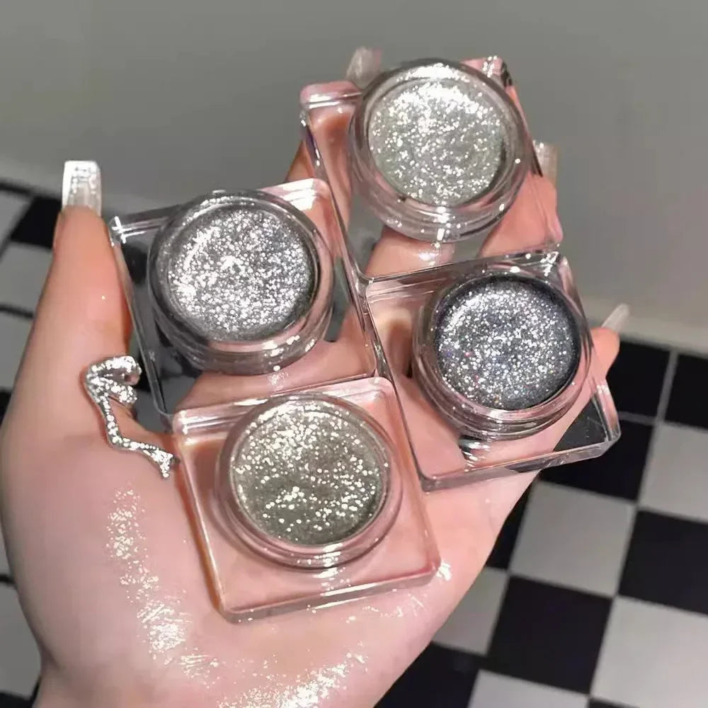 Liquid Gel Eyeshadow Pearl Glitter Body Highlighter Monochrome Diamond Shimmer Silkworm Brighten Highgloss Sequins Quick Drying
