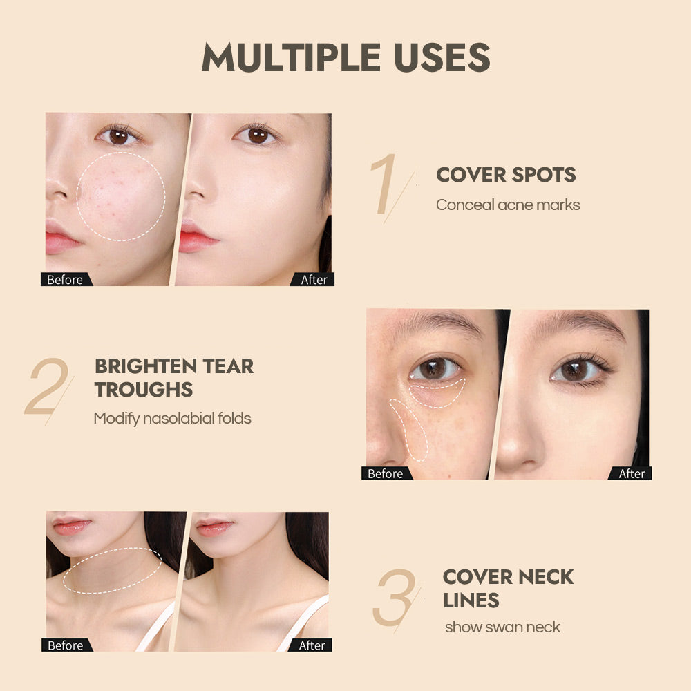 Press Concealer Pen Liquid Concealer Long Lasting Moisturizing Not Fading Base Makeup Face Invisible Pores