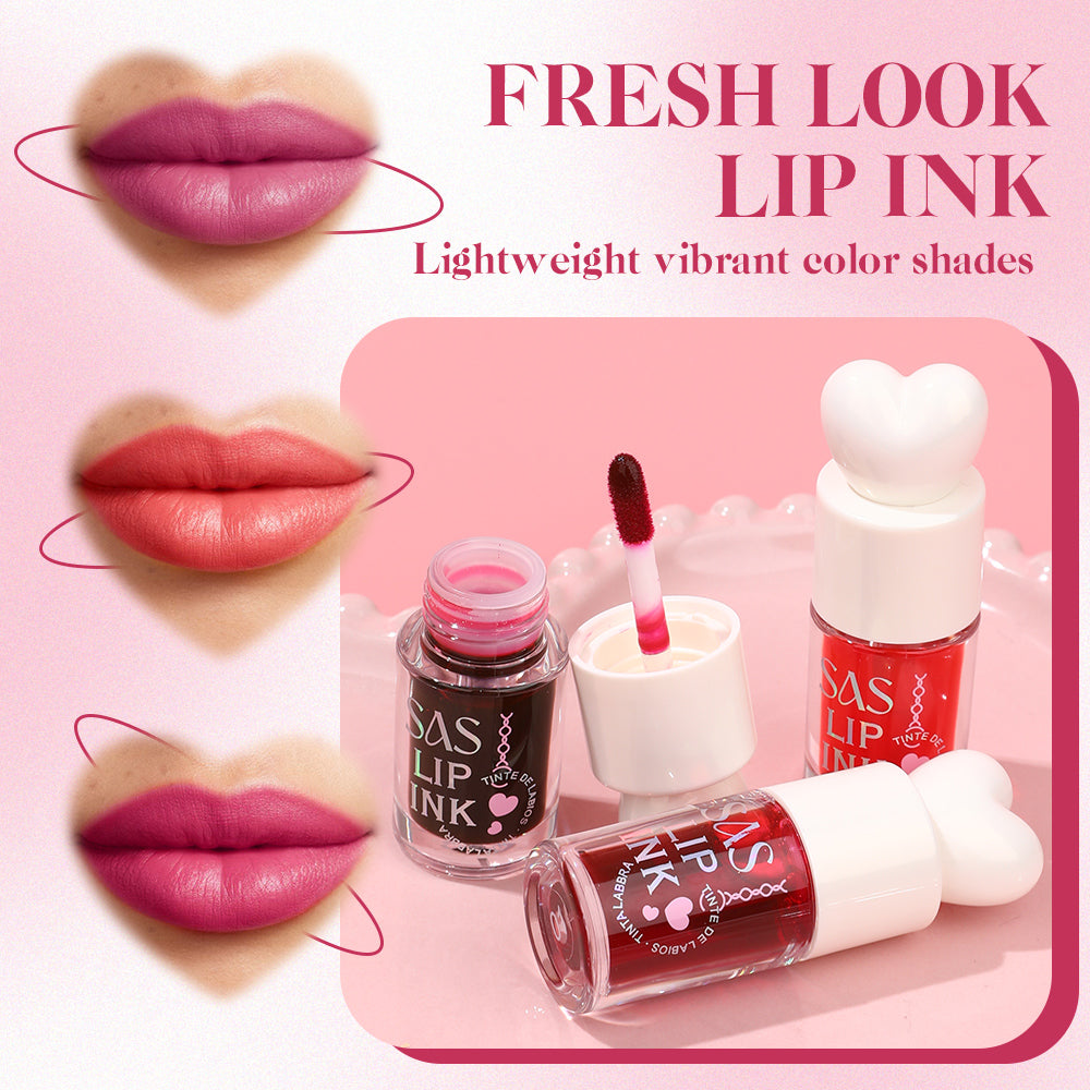 Lip ink  moisturizing  long-lasting waterproof easy to color non-stick cup lip stain  heart shape liquid lipstick