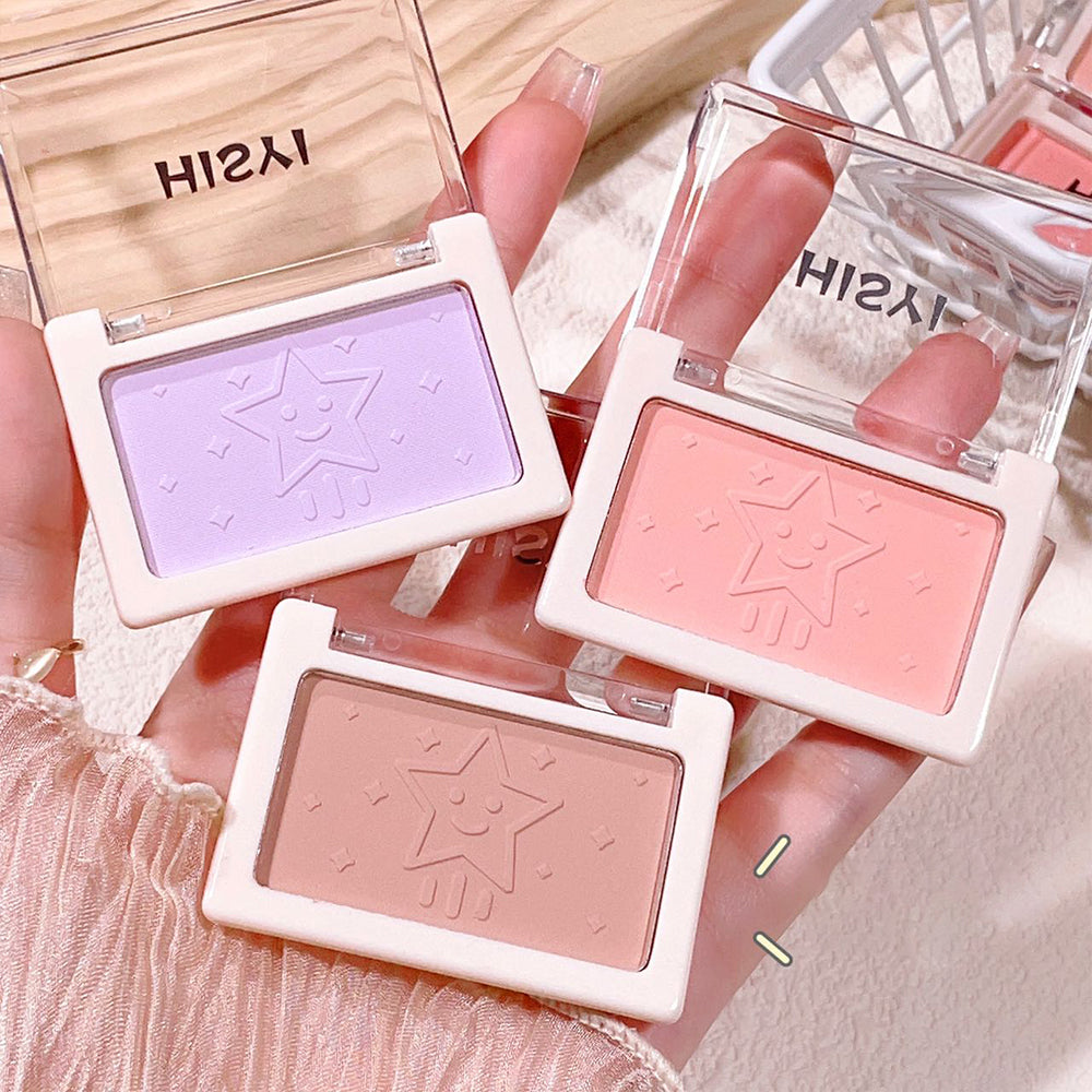 Smart  clear monochrome blush matte  natural whitening  brightening cheeks purple nude makeup  fine flash rouge