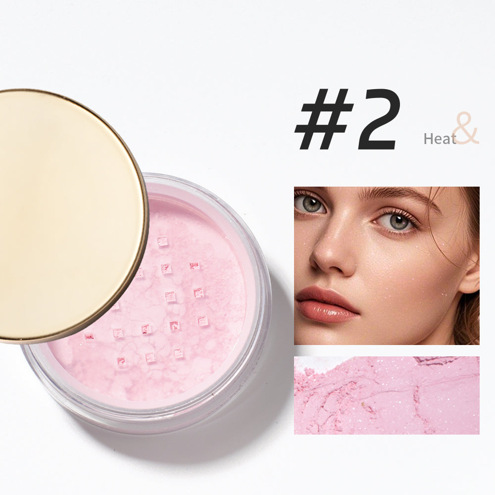 Lasting Oil Control Loose Powder Semi-Clear Glitter Diamond Finish Lightweight Breathable Concealer Setting Makeup Powder