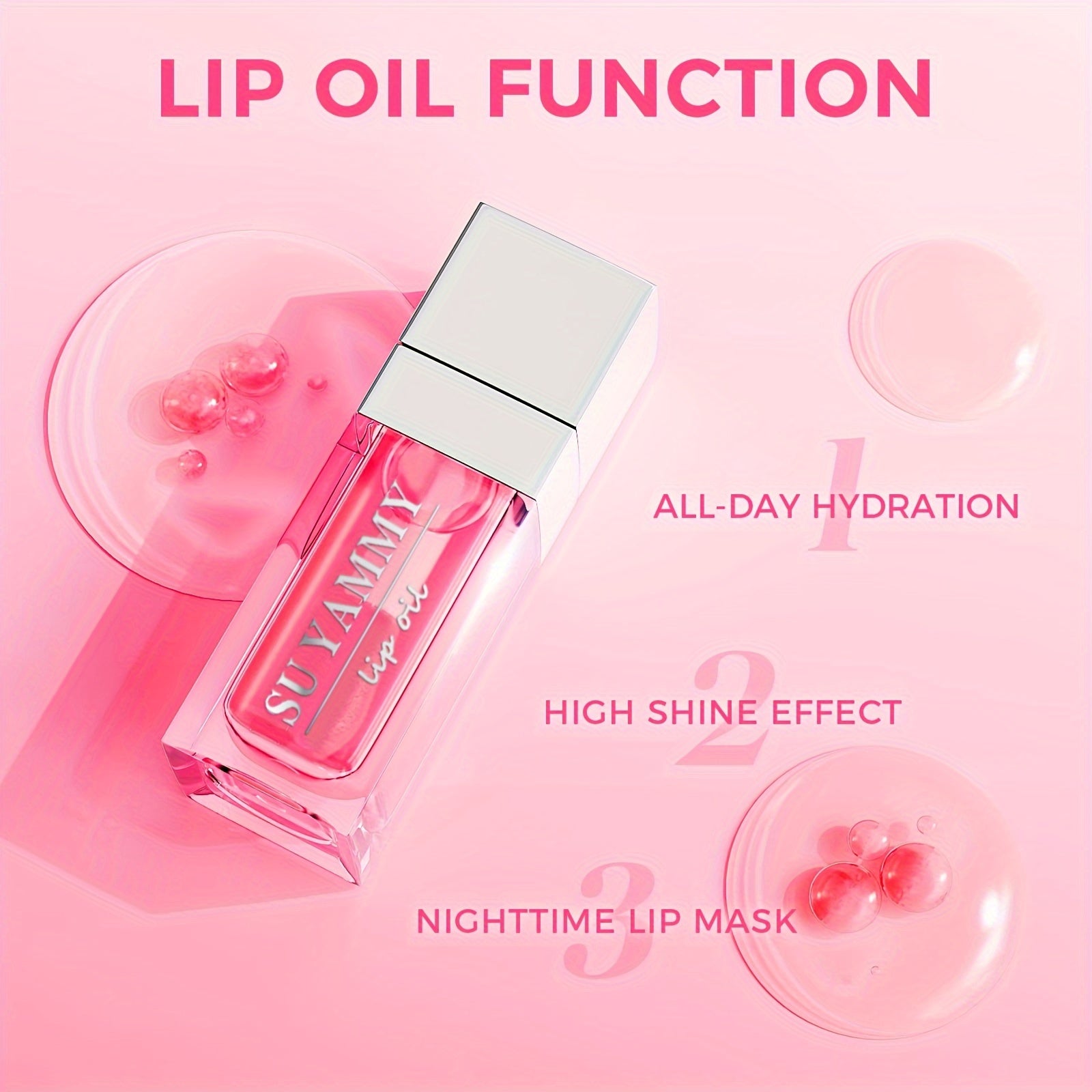 Hydrating Lip Glow Oil Moisturizing Transparent Plumping Lip Gloss Tinted for Lip Care and Dry Lip Ideal Gift For Mother's Day