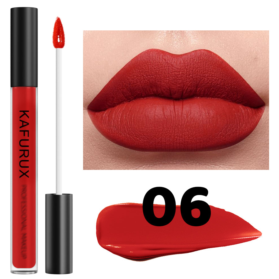 Matte Lip Glaze Velvet Finish, Natural Long-lasting Highly Pigmented Liquid Lipstick, Waterproof Lip Makeup Gifts