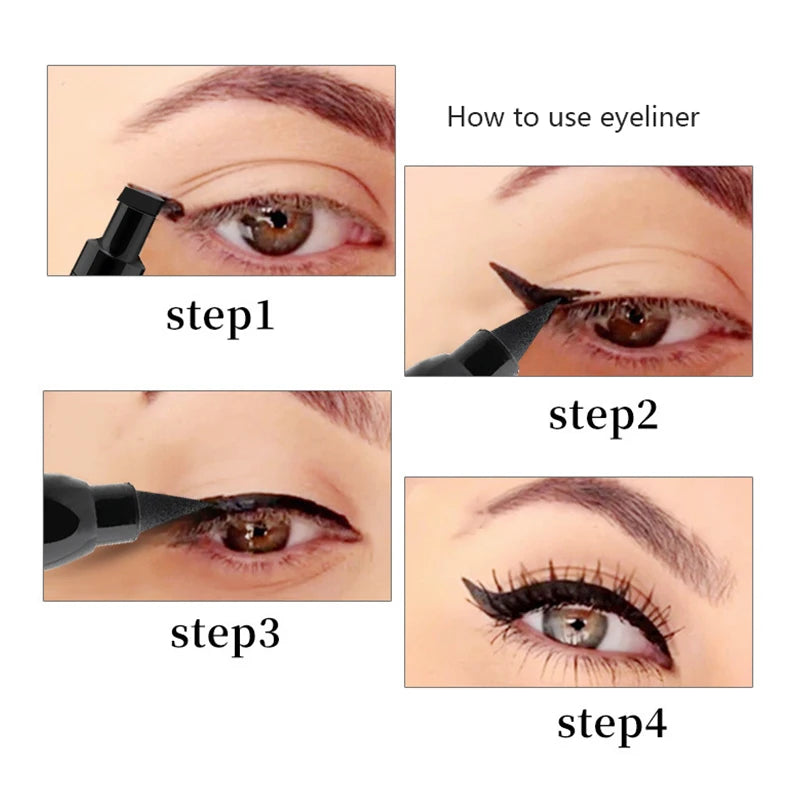 Eyeliner Stamp Liquid Eyeliner Pencil Double Headed Makeup Stamps Seal Pen Eyeliner Pencil Long-lasting Waterproof
