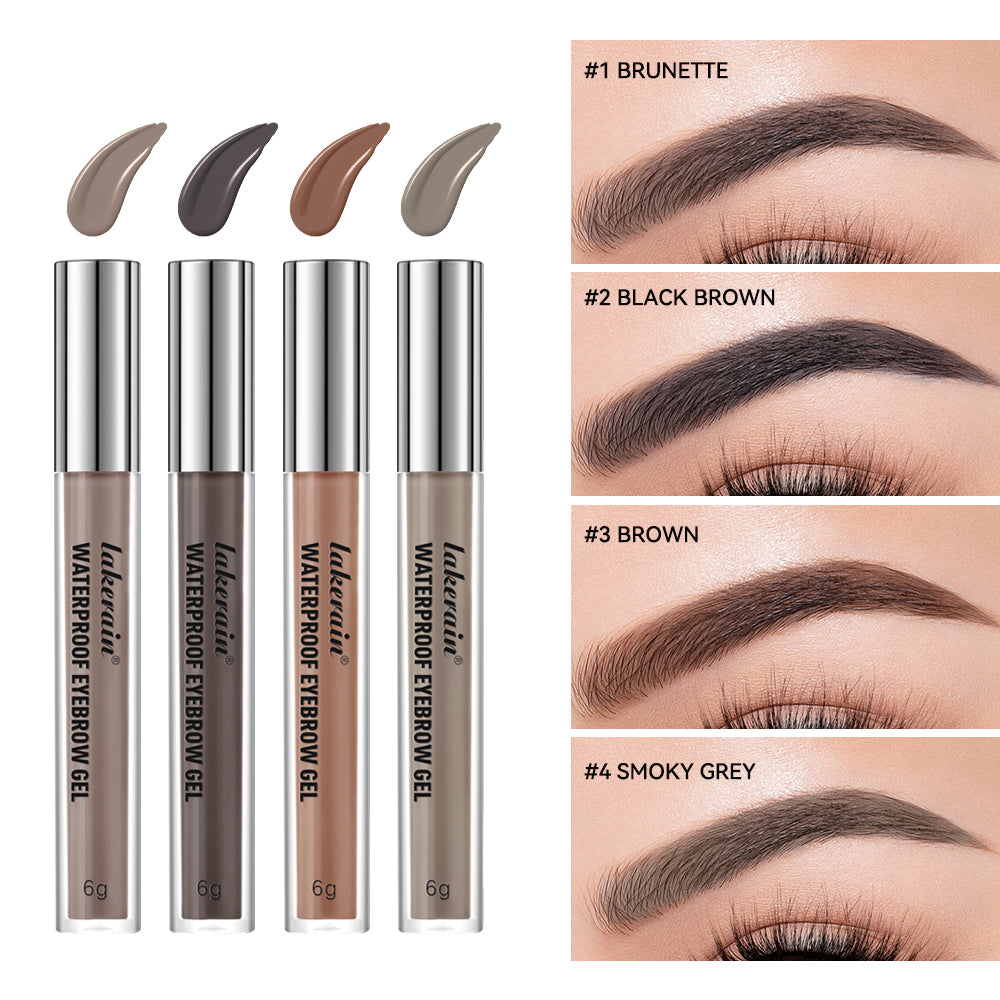 Waterproof Eyebrow Gel for Long Lasting Highly Tinted Liquid Eye Brow Makeup Sweatproof Natural Black Brown
