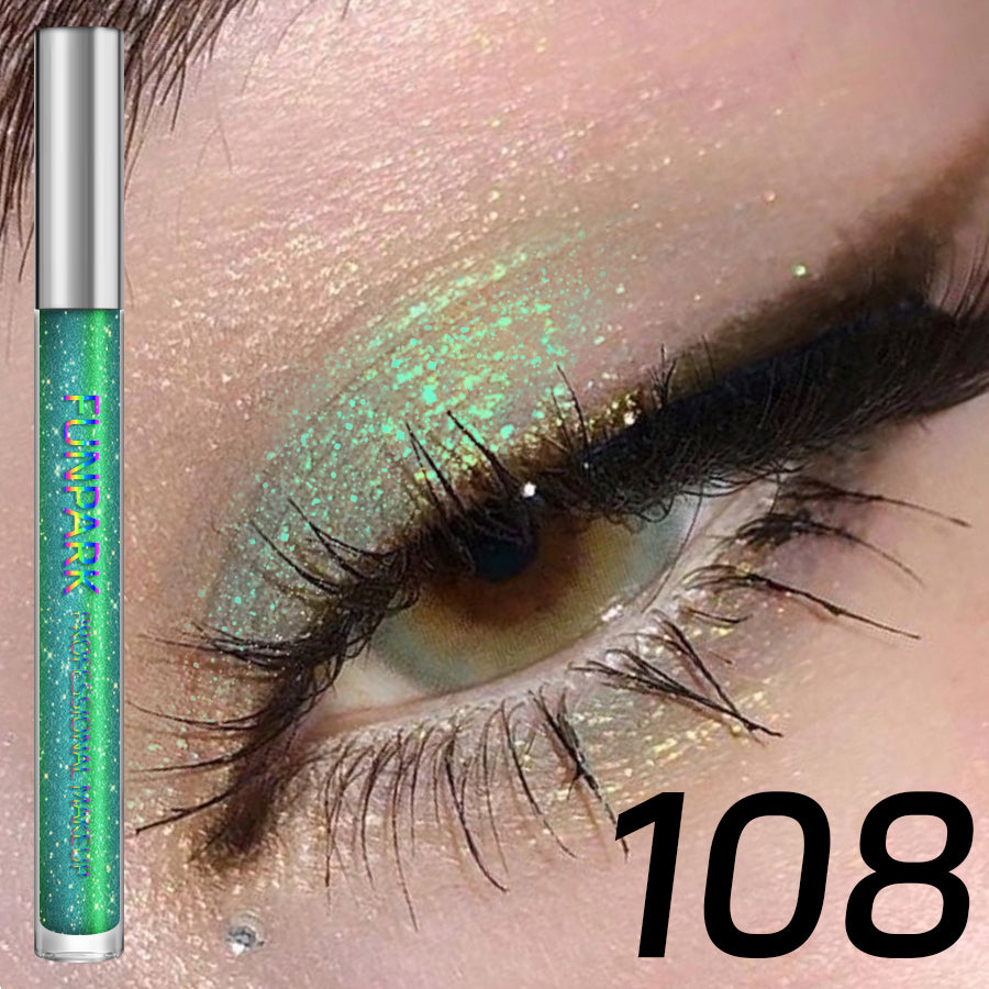 Colorful Liquid Eyeshadow Pink Green Black Diamond Shiny Eye Liner Pen Giltter Eyeshadow Palette Makeup Long Lasting