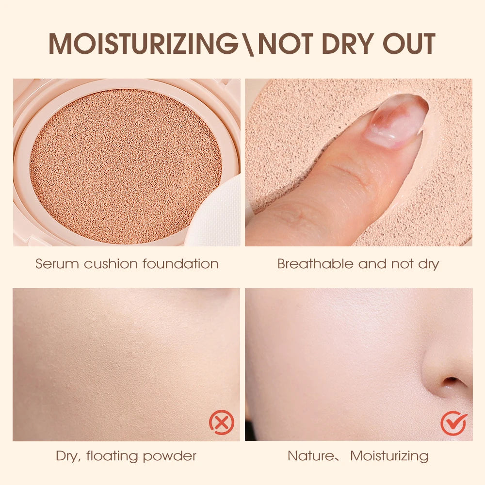 Cushion Foundation 3 Colors Air Cushion BB Cream Full Coverage Breatheable Concealer Waterproof Face Foundation