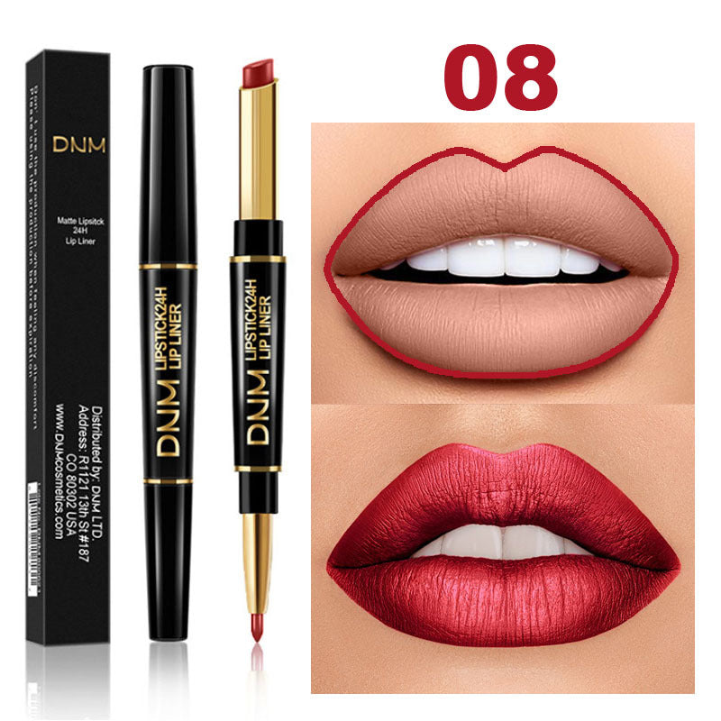 12 Colors Matte Lipstick Lip Liner 2 In 1 Lasting Makeup Double Head Lipliner Lip Stain Durable Waterproof Lip Cosmetic