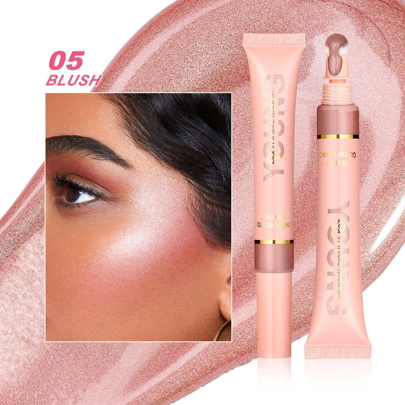 Liquid Air Cushion Highlight Blush Stick Contour Pearlescent Delicate Shimmer Stick Powder Blusher Liquid Skin-friendly Makeup