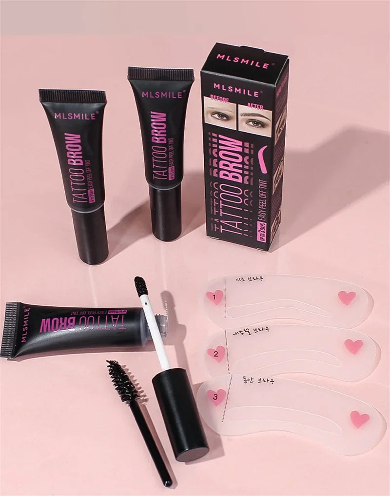 Tearing Eyebrow Gel Makeup Semi-permanent Waterproof Long Lasting Tattoo Tint Sweatproof Peel Off Dye Eyebrow Cosmetic