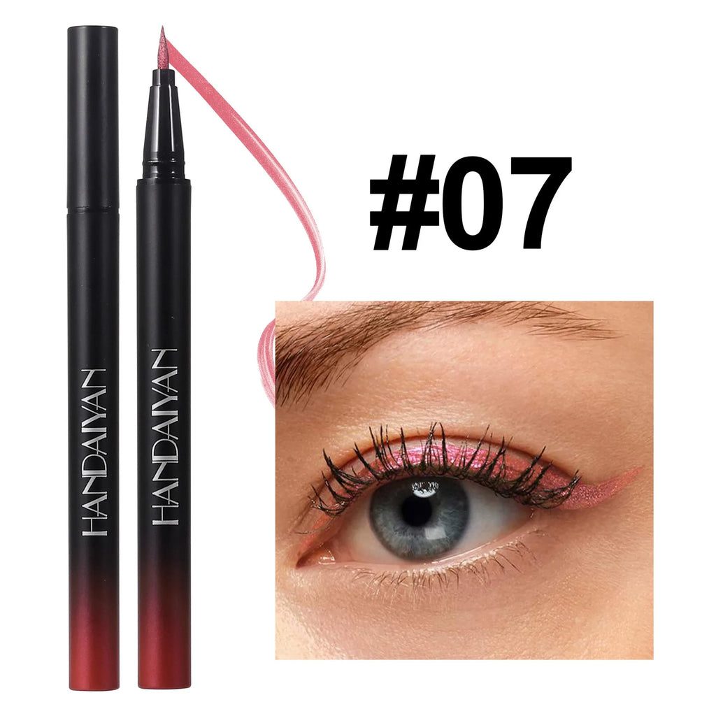 Diamond Shiny Eye Liner Eyeshadow Waterproof Quick-dry Silver Gold Metellic Pearlescent Liquid Eyeliner Silkworm Brighten Makeup