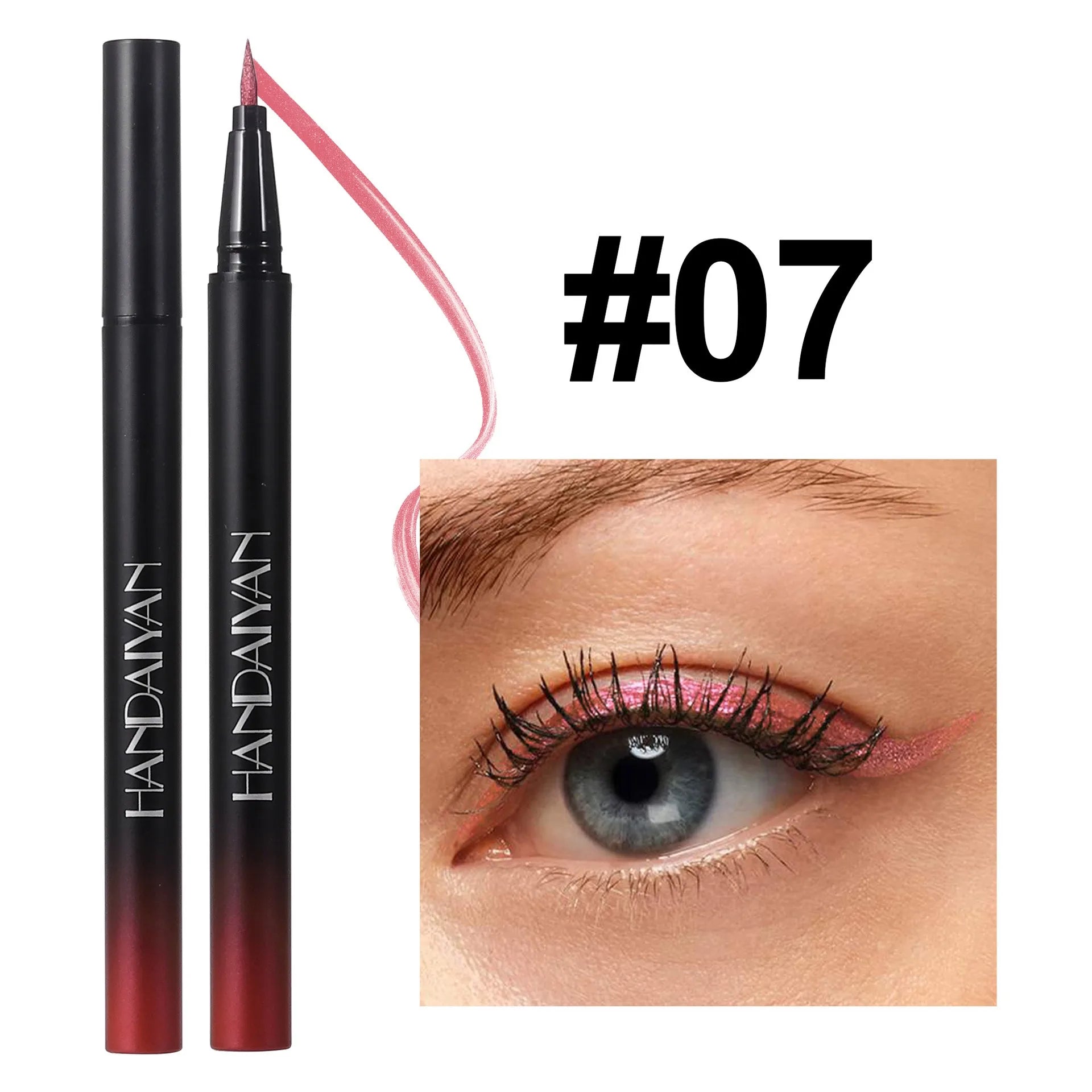 Diamond Shiny Eye Liner Eyeshadow Waterproof Quick-dry Silver Gold Metellic Pearlescent Liquid Eyeliner Silkworm Brighten Makeup