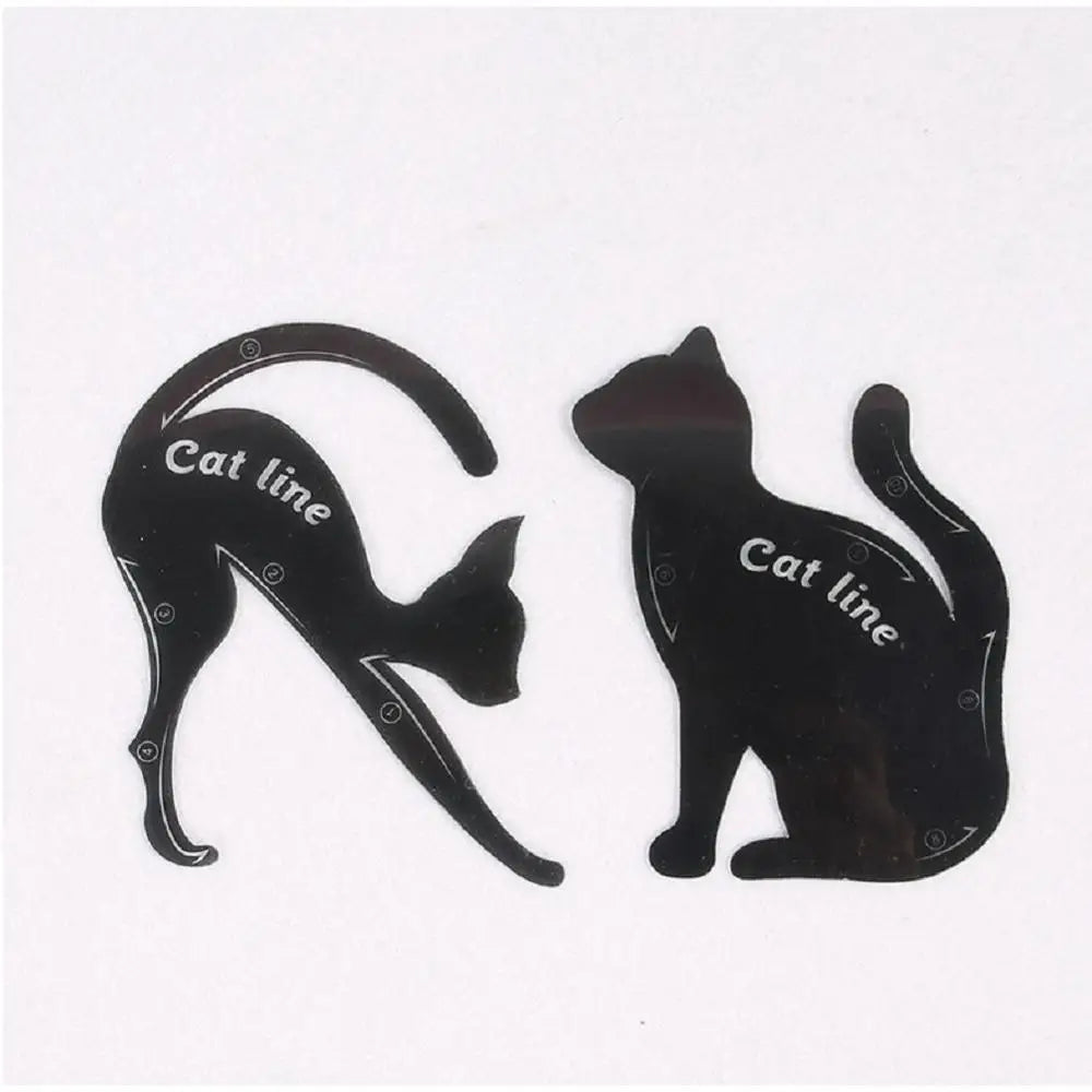 Dual End Black Liquid Eyeliner Pencil Pro Waterproof Long Lasting Makeup Eye Liner Pen+ Cat Line Eye Makeup Stencils