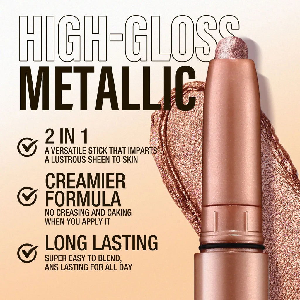 Metallic Pearlescent Eye Shadow Stick Shimmer Blue Eyeshadow Cream Brighten Highlighter Eyeshadow Pen Waterproof Eyeliner Makeup