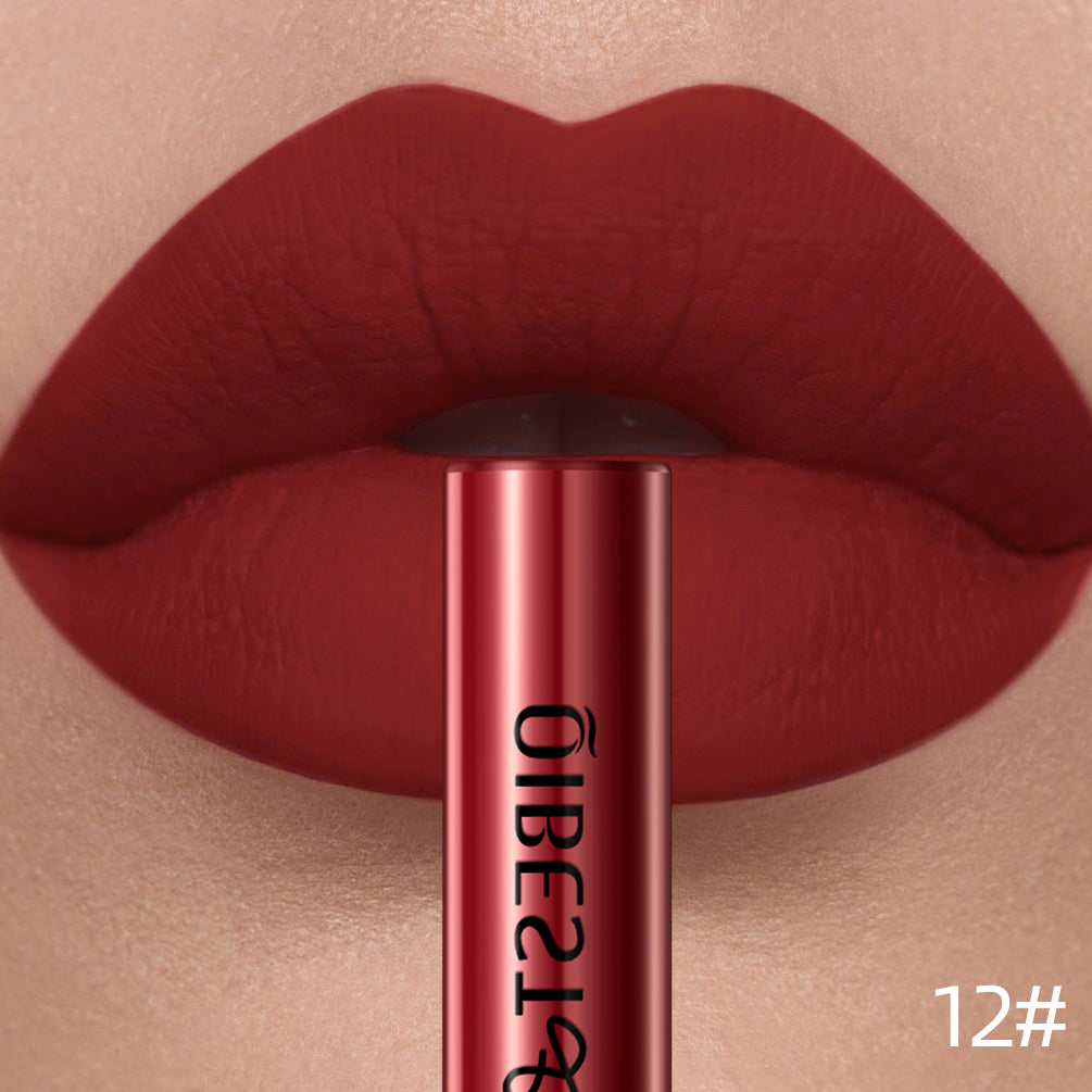 Sexy Red Matte Lip Gloss Long Lasting Velvet Liquid Lipstick Lip Makeup Women Beauty Nonstick Cup Waterproof Lipgloss