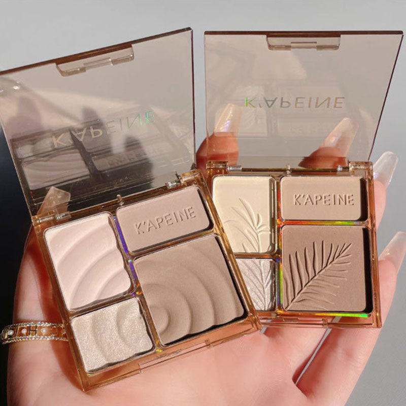 4 Colors Facial Highlighter Makeup Palette 3D Nose Shadow Cosmetics Matte Face Contouring Shadow Palette Face Beauty Makeup Tool