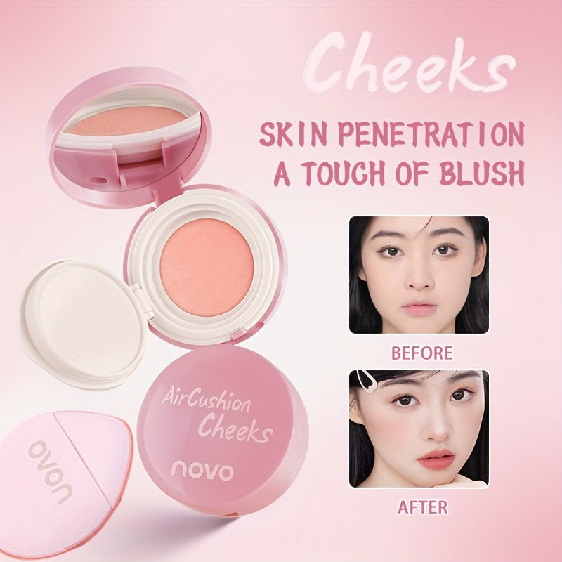 Cute Blush  Long-Lasting Soft Blush Silky Blush with Mirror  Enhance Skin Tone  Eyes and Cheeks  Holiday Gift