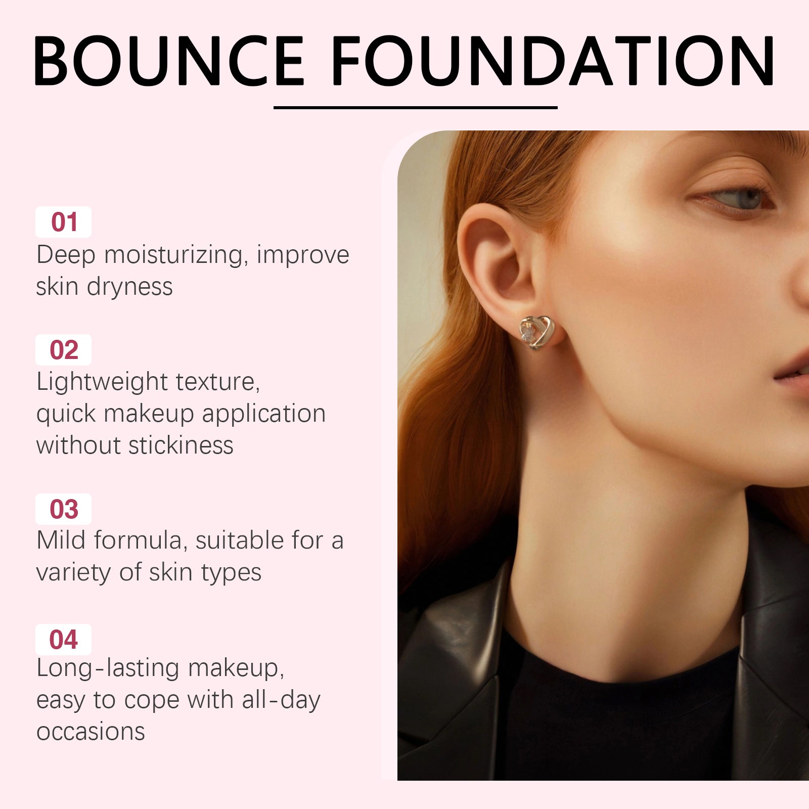 Peptide Bounce Balm Foundation Lasting Full Coverage Concealer Covers Spot Blemishes Brightening Oil Control Makeup Base Cream