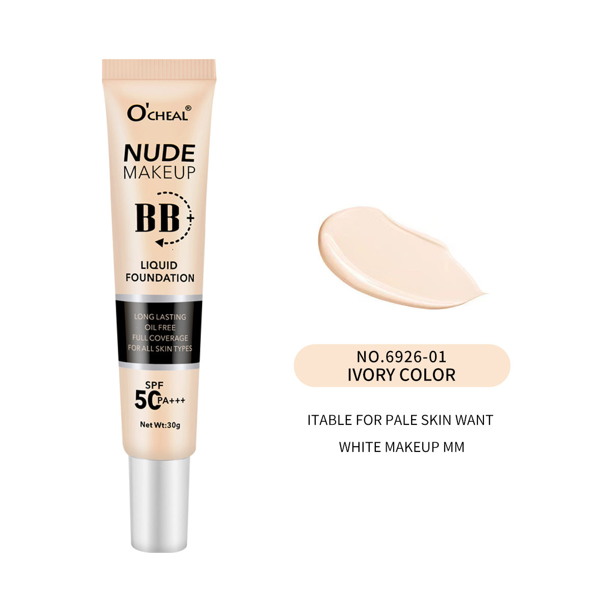 BB Cream Face Full Concealer Brighten Makeup Base CC Cream Longlasting Liquid Foundation Cream for Waterproof Face High Coverage