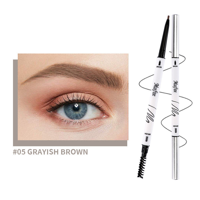 Double Head Fine Tube Eyebrow Pencil High Pigment Waterproof Not Easy To Fade Suitable For Beginners Eye Cosmetics