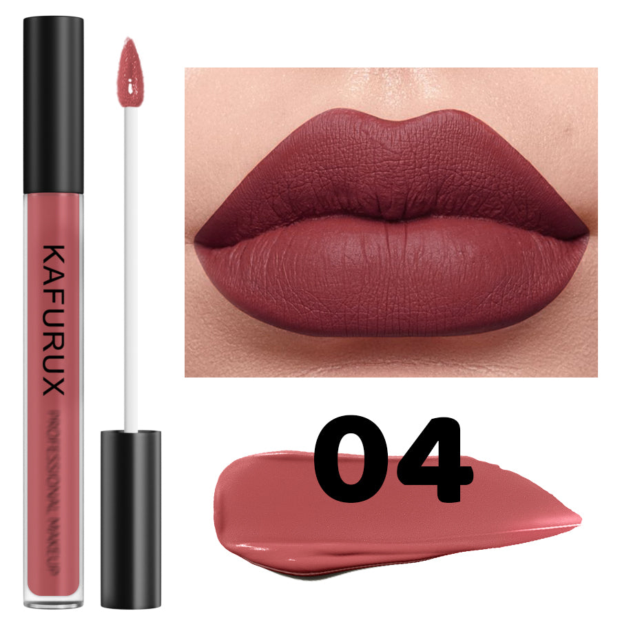Matte Lip Glaze Velvet Finish, Natural Long-lasting Highly Pigmented Liquid Lipstick, Waterproof Lip Makeup Gifts
