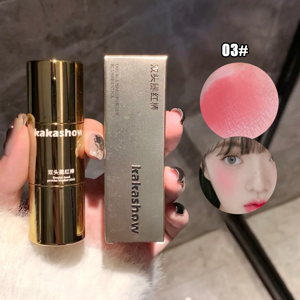 Double-ended Blush Stick Sponge Soft Face Brightening Low Saturated Blusher Cream Peach Pink Cheek Tint Korean Makeup Cosmetics
