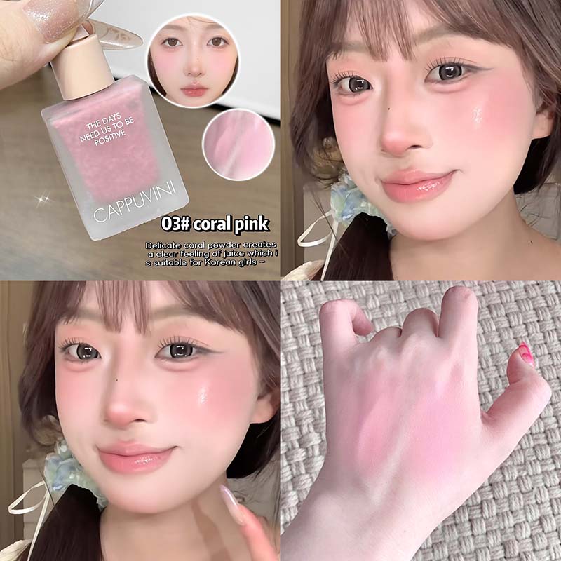 Natural Light Pink Bubble Blush Easy to Apply Tender Long-lasting Makeup Liquid Blush Expansion Color Rouge
