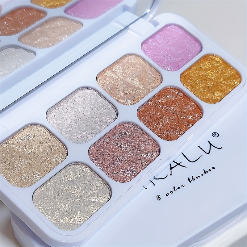 8-Color Glitter Eyeshadow Palette Diamond Shimmer Polarized Eye Makeup 3D Effect High Pigment Long-Lasting  Waterproof