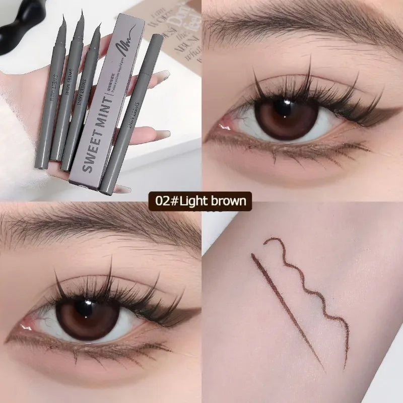 Ultra-fine Matte Liquid Eyeliner Pencil Waterproof Quick Drying Black Brown Lying Silkworm Lower Eyelash Eye Makeup Eyeliner 1pc